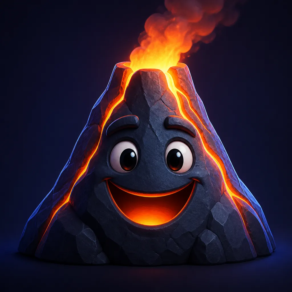 3D premium mascot for Vulkan Casino with clean surfaces and soft lighting on a bold background